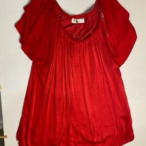 Terra & Sky Vibrant Red Blouse